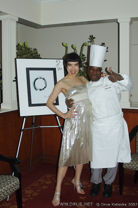 Drue with Reginald Watkins, Sous Chef, Charlie Trotter's Chicago