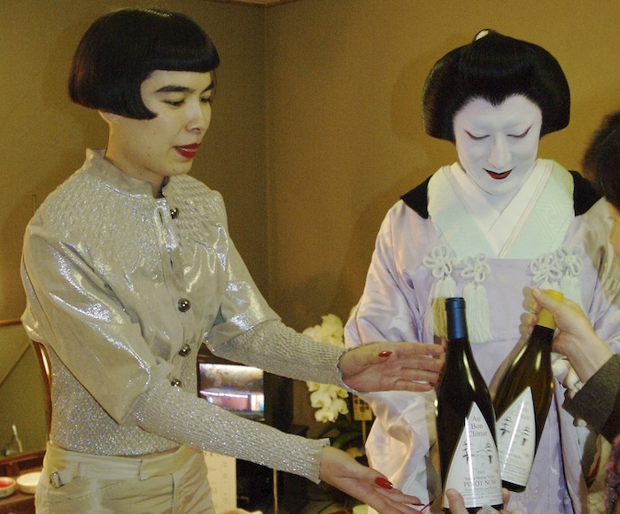 Nakamura Tokizo and Drue with Au Bon Climat wine